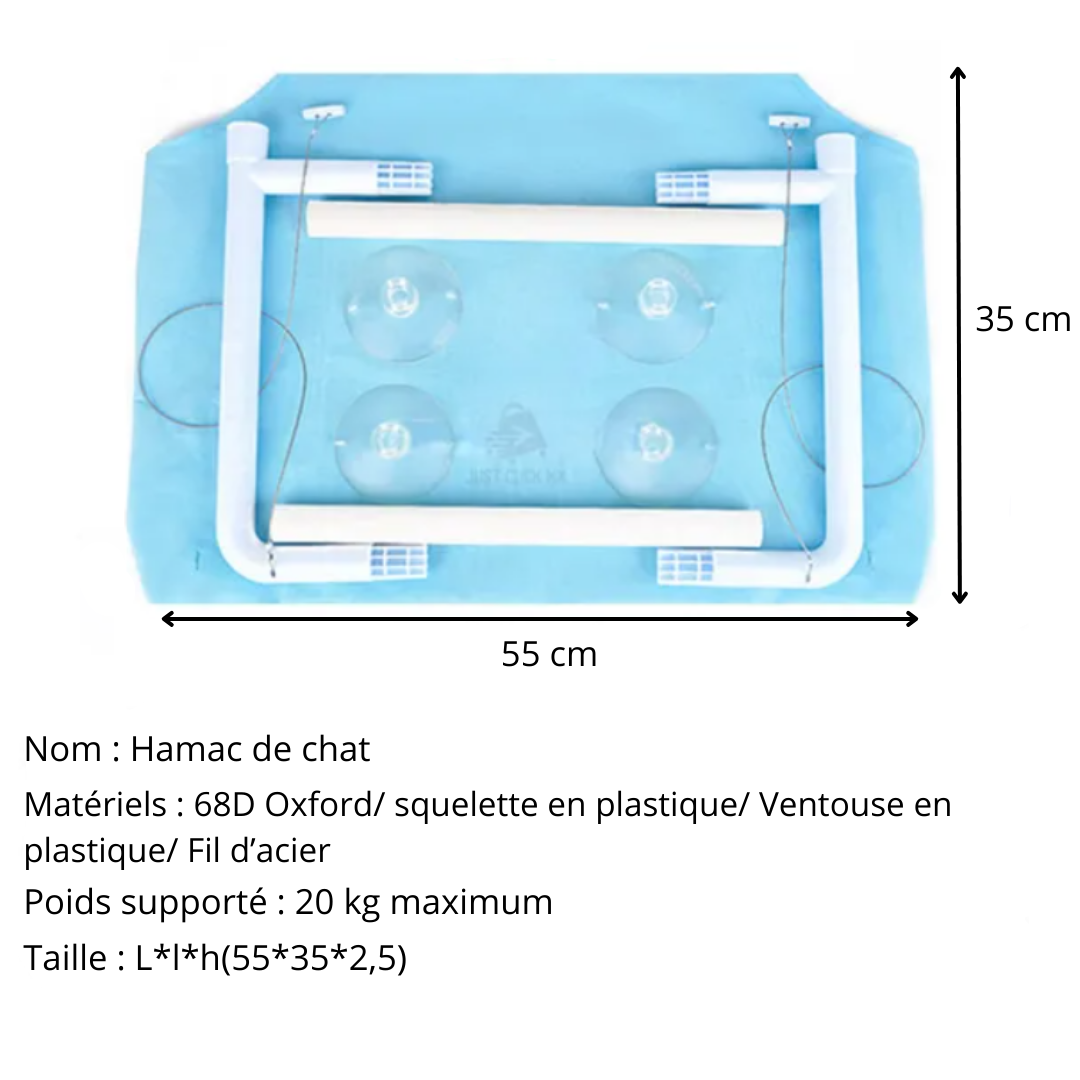 Hamac de fenêtre pour chat – Confort & design suspendu avec ventouses solides